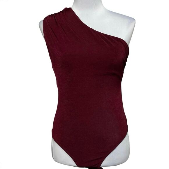 NWOT - Entro One Shoulder Silky Body Suit - Picture 1 of 5